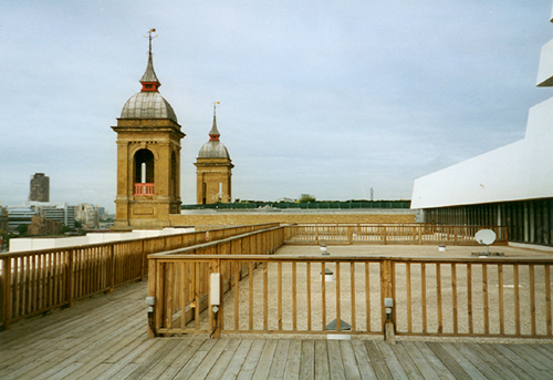 The tops of the cooling pods , on the left.