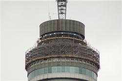 Scaffolding around the 36th and 37th floors