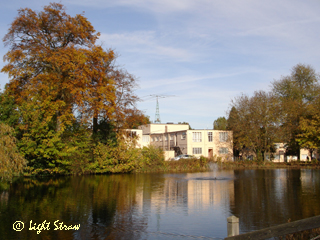 A and B Blocks across the lake.