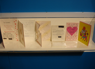 A display of cards sent to ERNIE